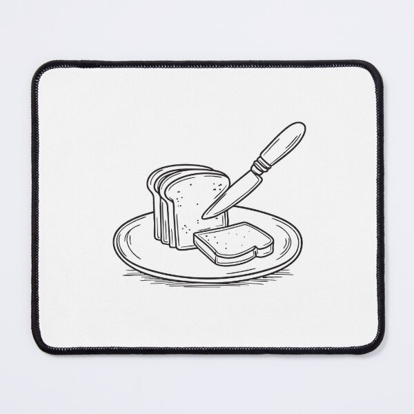 Item preview, A butter knife resting beside a slice of bread on a plate designed and sold by rasagamastore.