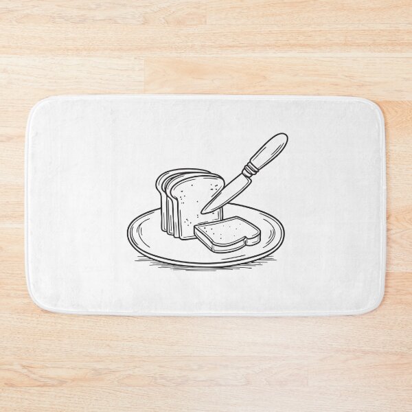 Item preview, A butter knife resting beside a slice of bread on a plate designed and sold by rasagamastore.