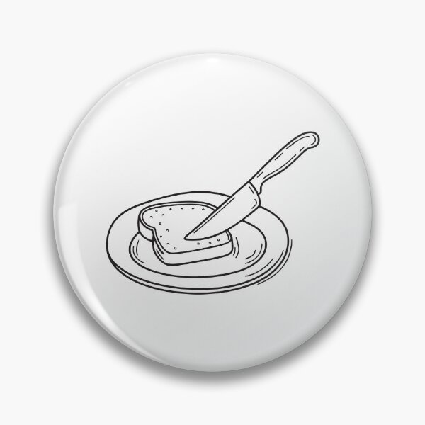 Item preview, A bread slice on a plate with a butter knife next to it designed and sold by rasagamastore.