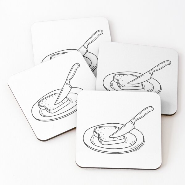 Item preview, A bread slice on a plate with a butter knife next to it designed and sold by rasagamastore.