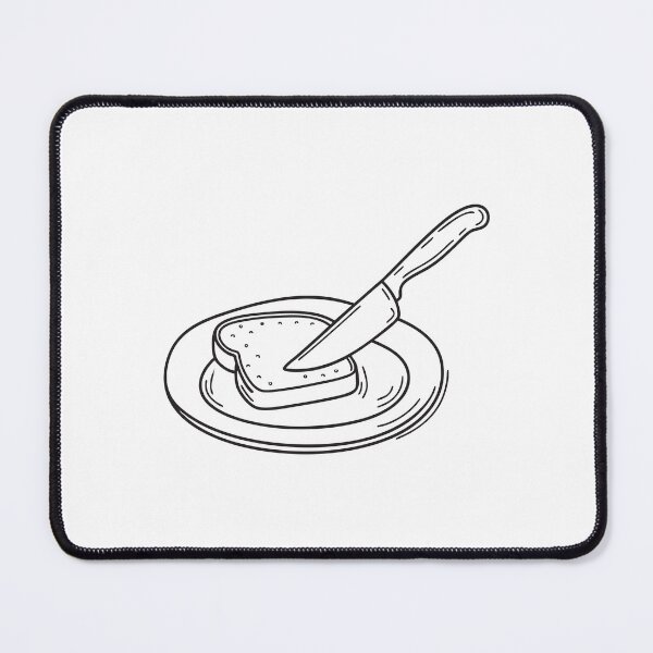 Item preview, A bread slice on a plate with a butter knife next to it designed and sold by rasagamastore.