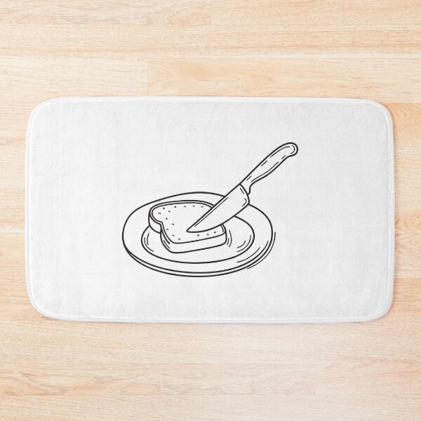 Item preview, A bread slice on a plate with a butter knife next to it designed and sold by rasagamastore.