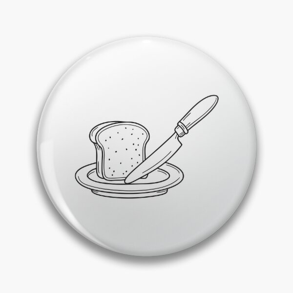 Item preview, A plate with bread and a butter knife placed beside it designed and sold by rasagamastore.