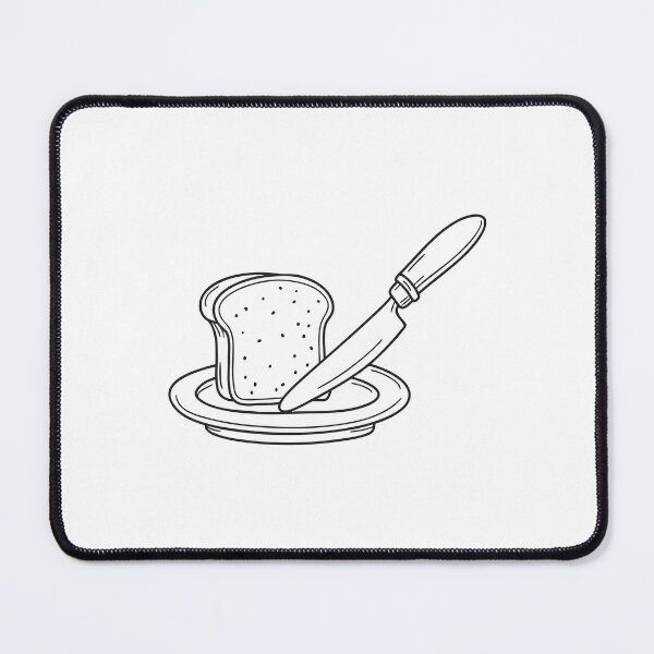 Item preview, A plate with bread and a butter knife placed beside it designed and sold by rasagamastore.