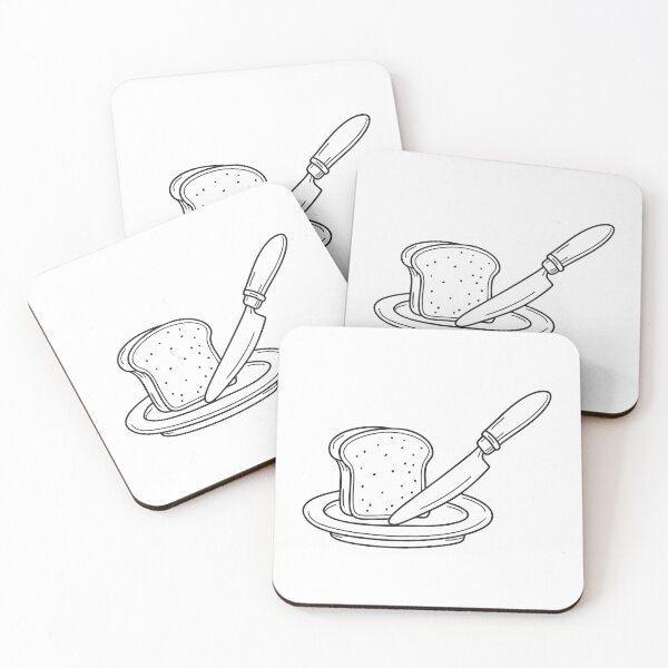 Item preview, A plate with bread and a butter knife placed beside it designed and sold by rasagamastore.
