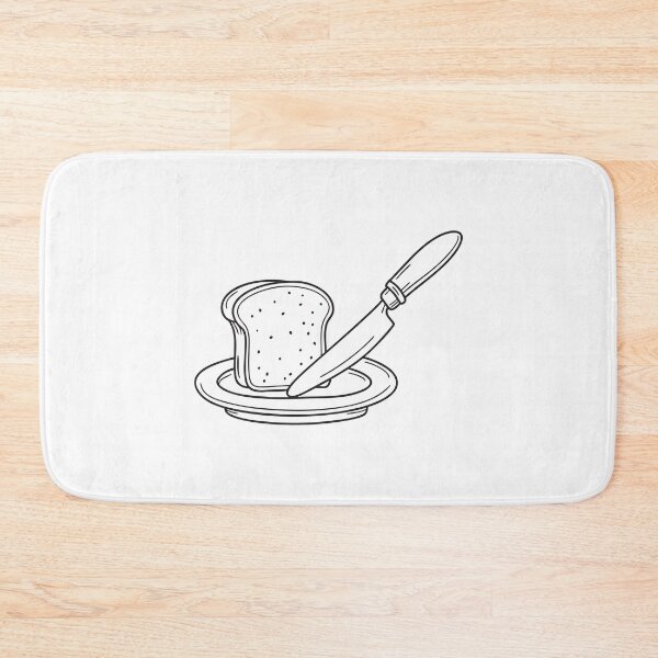 Item preview, A plate with bread and a butter knife placed beside it designed and sold by rasagamastore.