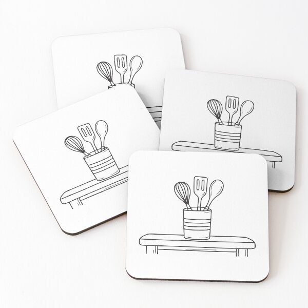 Item preview, A ceramic container for utensils sitting on the kitchen island designed and sold by rasagamastore.