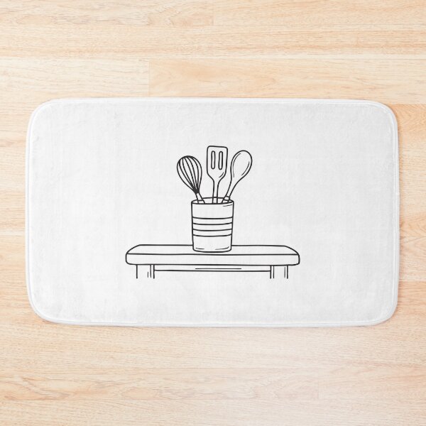 Item preview, A ceramic container for utensils sitting on the kitchen island designed and sold by rasagamastore.