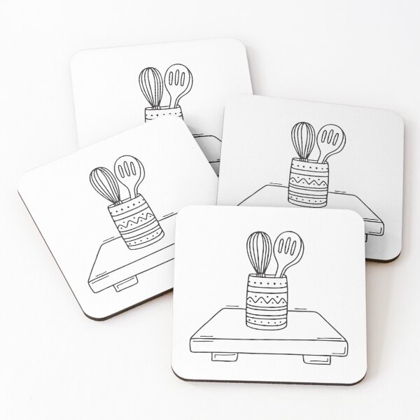 Item preview, A ceramic holder filled with utensils on a central kitchen island designed and sold by rasagamastore.