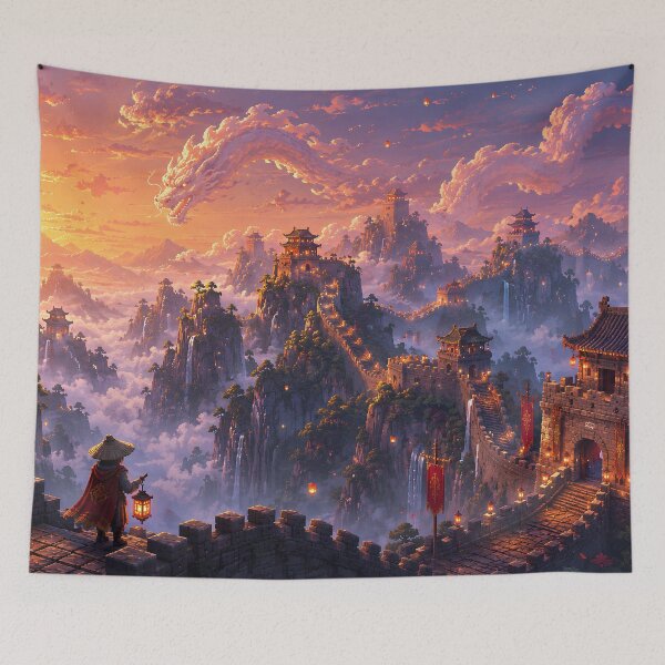 Item preview, Great Wall of China and Cloud Dragon designed and sold by pixelpopplanet.