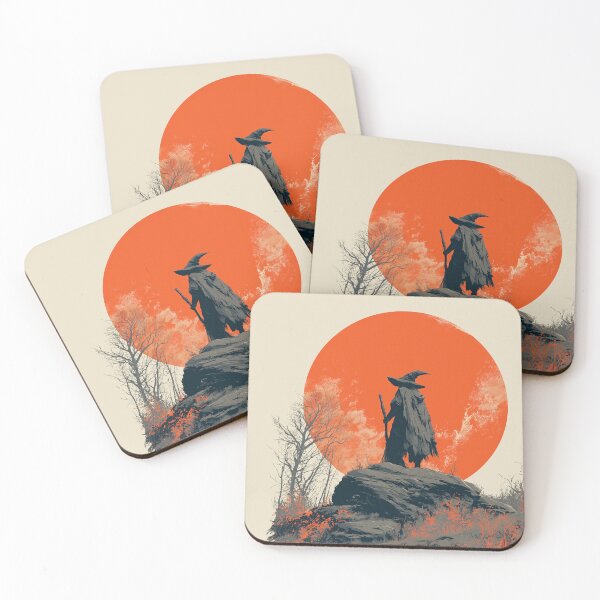 Item preview, Wandering Wizard Silhouette Against a Red Sun designed and sold by colorful-white.