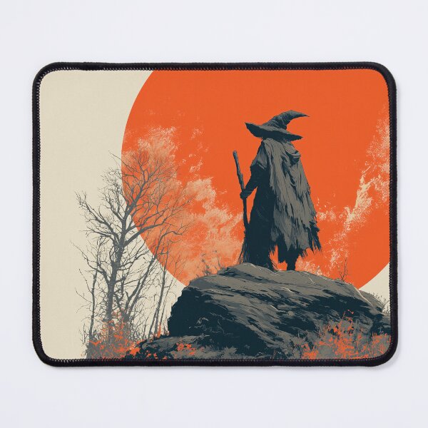 Item preview, Wandering Wizard Silhouette Against a Red Sun designed and sold by colorful-white.