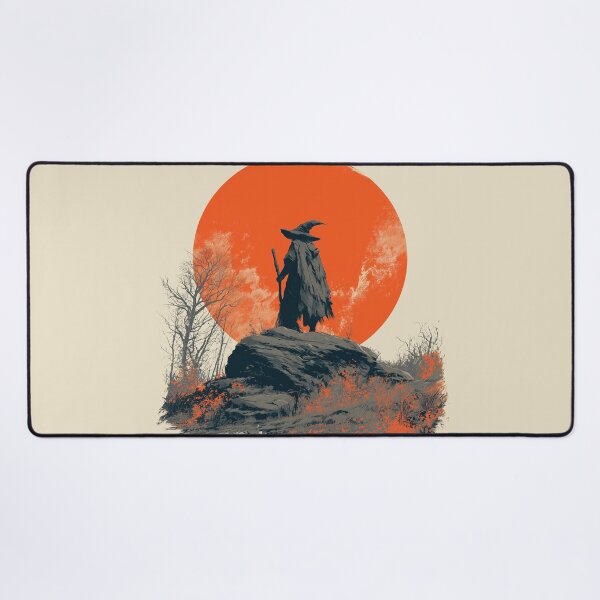 Item preview, Wandering Wizard Silhouette Against a Red Sun designed and sold by colorful-white.