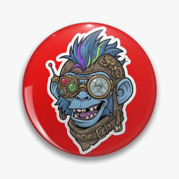 Item preview, Steampunk Zombie Monkey Sticker 5 | Mad Scientist Gorilla Head | Cyberpunk Monkey Face | Mechanical Ape Cartoon | Gothic Horror Vinyl Sticker designed and sold by Bhaskar Digital Art.