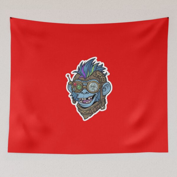 Item preview, Steampunk Zombie Monkey Sticker 5 | Mad Scientist Gorilla Head | Cyberpunk Monkey Face | Mechanical Ape Cartoon | Gothic Horror Vinyl Sticker designed and sold by Bhaskar Digital Art.