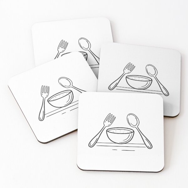 Item preview, A bowl accompanied by a fork and spoon lying next to it designed and sold by rasagamastore.