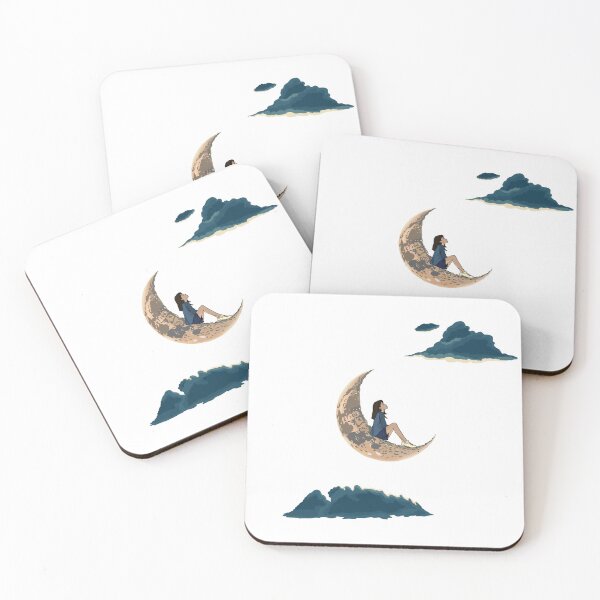 Item preview, Late Night Thoughts | Moon Dreamer Aesthetic Illustration designed and sold by ByAnaCarvajal.