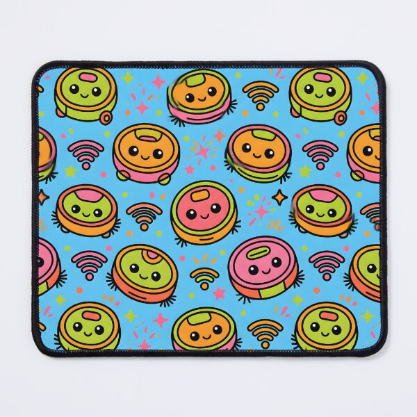 Item preview, Cute Robot Vacuum Smart Home Tech Seamless Pattern designed and sold by SplashTastic.