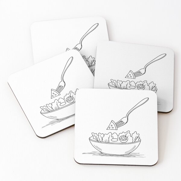 Item preview, A half finished salad with a fork standing upright in it designed and sold by rasagamastore.