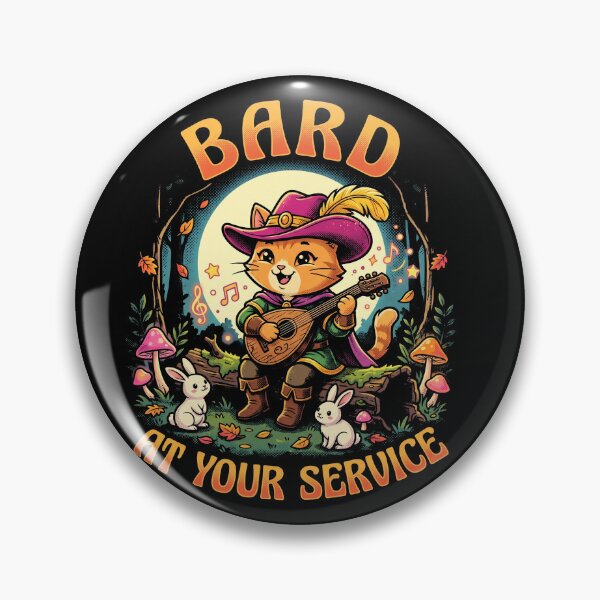 Item preview, Cute Bard Cat At Your Service - Funny Tabletop RPG Musical Feline designed and sold by AdyKurniawan.