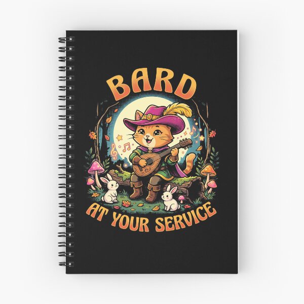 Item preview, Cute Bard Cat At Your Service - Funny Tabletop RPG Musical Feline designed and sold by AdyKurniawan.