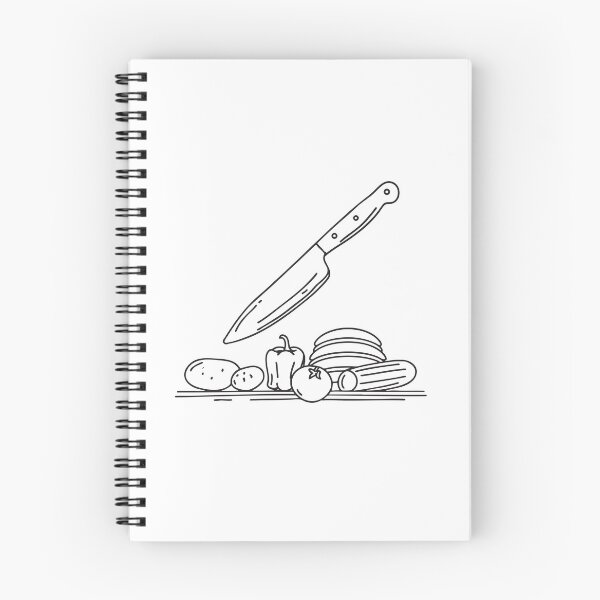 Item preview, A kitchen knife resting near peeled vegetable scraps designed and sold by rasagamastore.