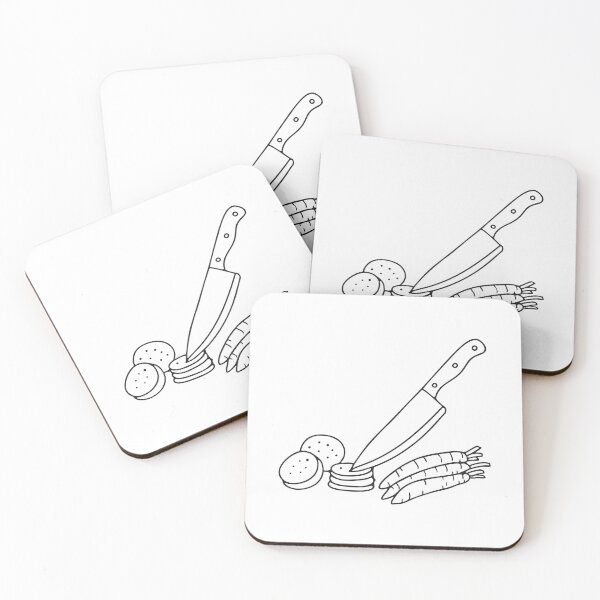 Item preview, Vegetables with their peels lying beside a kitchen knife designed and sold by rasagamastore.