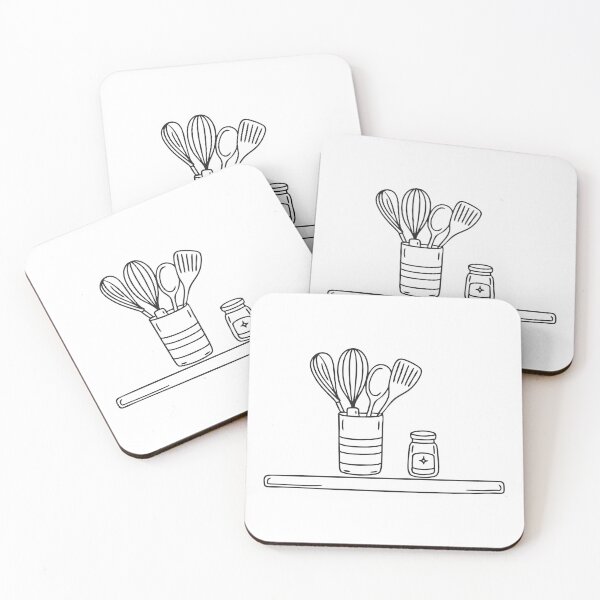 Item preview, A spice jar set next to a metal utensil holder on the counter designed and sold by rasagamastore.