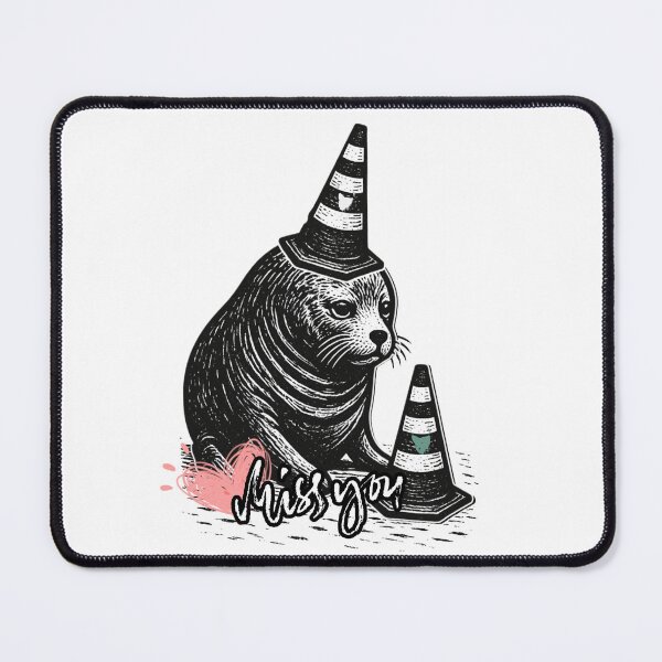Item preview, Neil the Seal – Miss You Cone Love Illustration designed and sold by Designs By Ms Mal_Tas.