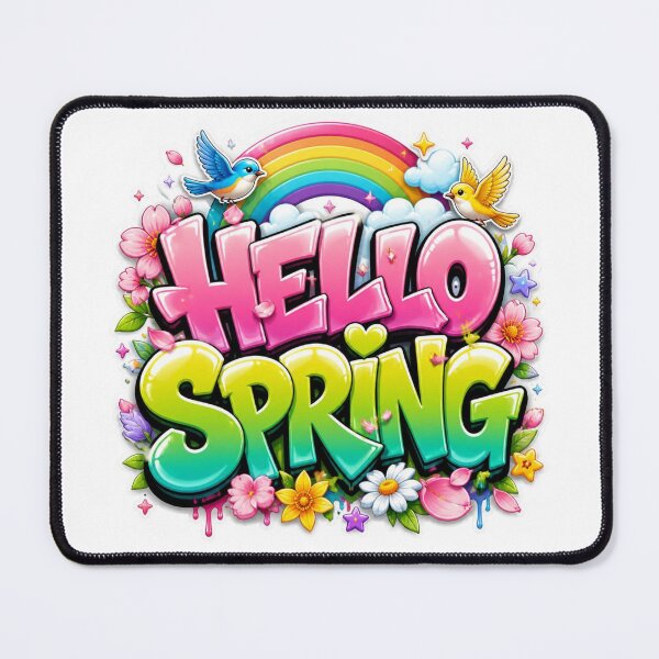 Item preview, HELLO SPRING Graffiti PNG | Vibrant Spring Flowers Sticker | Happy Floral Aesthetic for Laptop & Notebook designed and sold by Stylestickers55.