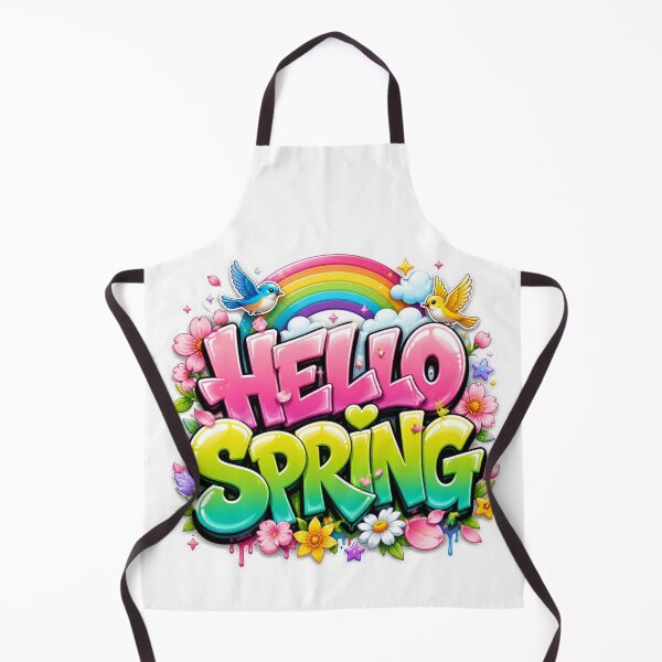 Item preview, HELLO SPRING Graffiti PNG | Vibrant Spring Flowers Sticker | Happy Floral Aesthetic for Laptop & Notebook designed and sold by Stylestickers55.