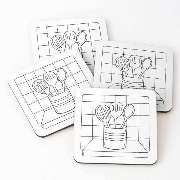 Item preview, A circular utensil holder placed against a tiled kitchen wall designed and sold by rasagamastore.