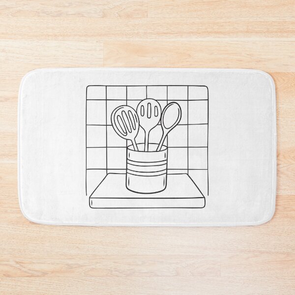Item preview, A circular utensil holder placed against a tiled kitchen wall designed and sold by rasagamastore.