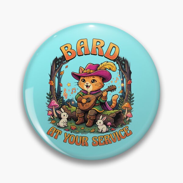 Item preview, Cute Bard Cat At Your Service - Funny Tabletop RPG Musical Feline designed and sold by AdyKurniawan.