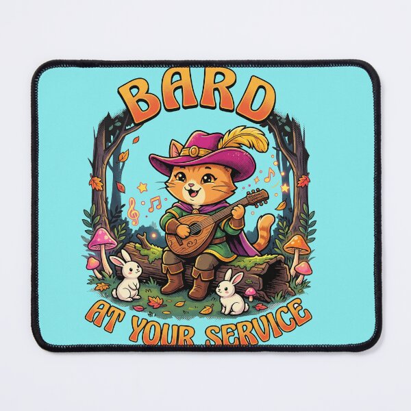 Item preview, Cute Bard Cat At Your Service - Funny Tabletop RPG Musical Feline designed and sold by AdyKurniawan.