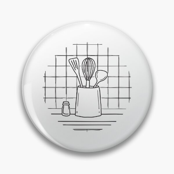 Item preview, A tiled kitchen wall with a round utensil container resting against it designed and sold by rasagamastore.