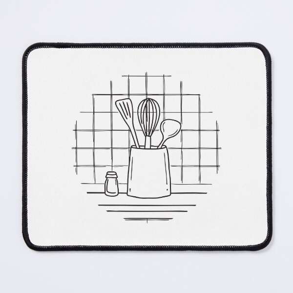 Item preview, A tiled kitchen wall with a round utensil container resting against it designed and sold by rasagamastore.