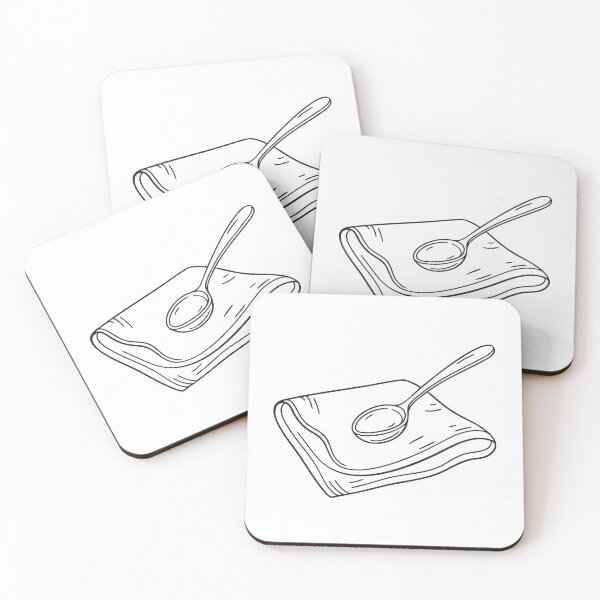 Item preview, A serving spoon placed neatly on a folded cloth napkin designed and sold by rasagamastore.