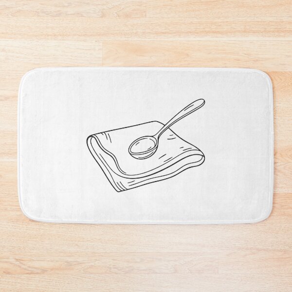 Item preview, A serving spoon placed neatly on a folded cloth napkin designed and sold by rasagamastore.