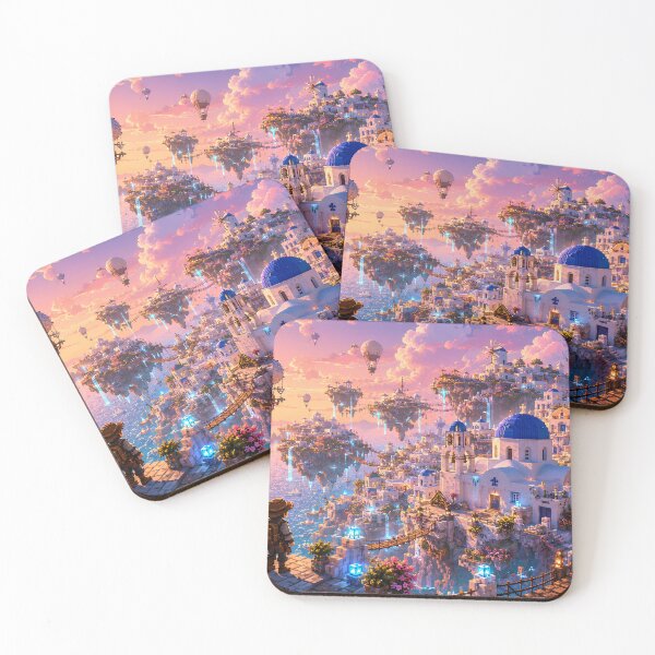Item preview, Fantasy Santorini Islands Above the Aegean Sea designed and sold by pixelpopplanet.