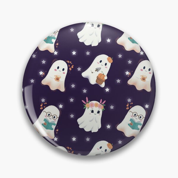 Item preview, Cute Cozy Hobby Ghosts Seamless Halloween Pattern designed and sold by StoriesInGrain.