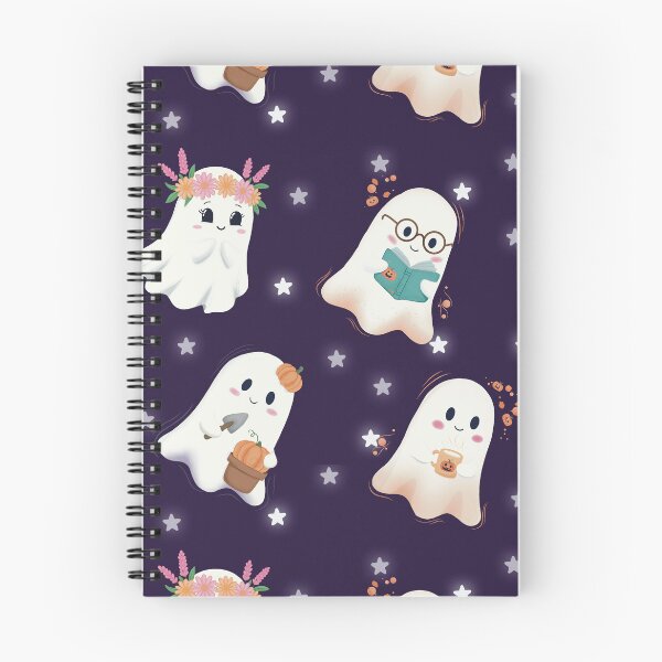 Item preview, Cute Cozy Hobby Ghosts Seamless Halloween Pattern designed and sold by StoriesInGrain.