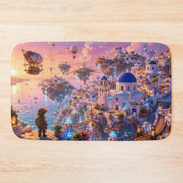 Item preview, Fantasy Santorini Islands Above the Aegean Sea designed and sold by pixelpopplanet.