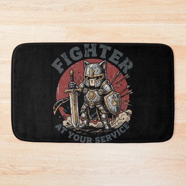 Item preview, Cute Fighter Cat At Your Service - Funny Tabletop RPG Knight Feline designed and sold by AdyKurniawan.