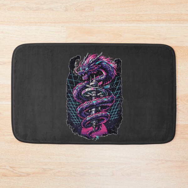 Item preview, Neon Retro Anime Astral Grid Dragon designed and sold by KungPowUnicorn.