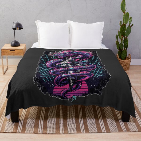 Item preview, Neon Retro Anime Astral Grid Dragon designed and sold by KungPowUnicorn.