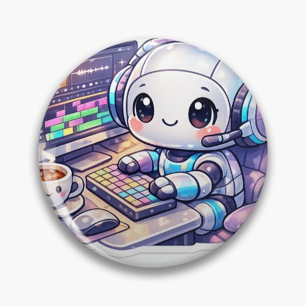 Item preview, Video Editing Robot Sticker Kawaii Creator Aesthetic for Editors & YouTubers designed and sold by CutePrintCorner.