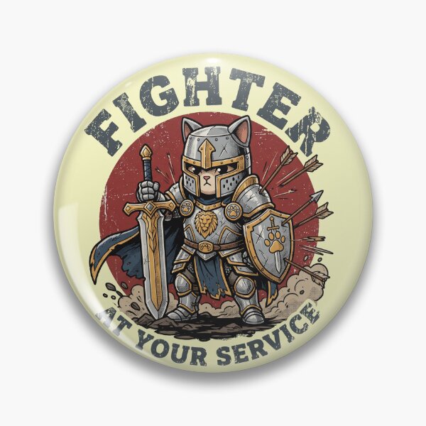 Item preview, Cute Fighter Cat At Your Service - Funny Tabletop RPG Knight Feline designed and sold by AdyKurniawan.