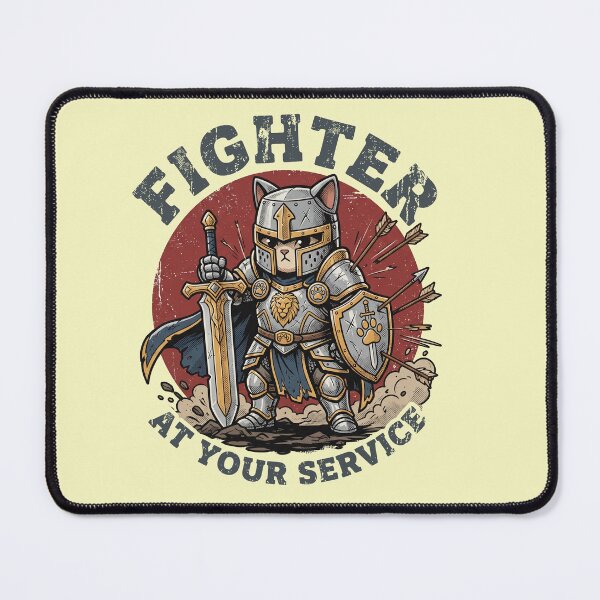 Item preview, Cute Fighter Cat At Your Service - Funny Tabletop RPG Knight Feline designed and sold by AdyKurniawan.