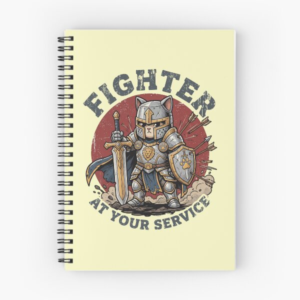Item preview, Cute Fighter Cat At Your Service - Funny Tabletop RPG Knight Feline designed and sold by AdyKurniawan.